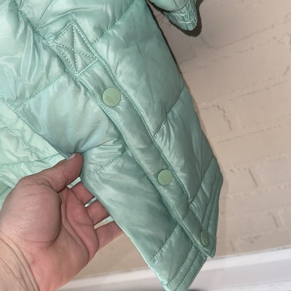 Free People coat Patricia poncho hoodie snap jacket sides NWT small green mist - Picture 8 of 16